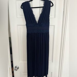 ASOS DESIGN premium lace insert pleated midi dress